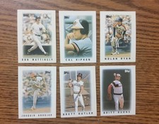 1986 Topps Baseball League Leaders Mini 'S Six Card Lot  Ripken, Ryan, Mattingly