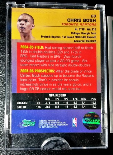CHRIS BOSH 2005 eTopps Encased with Certification Card Raptors Heat HOF - Picture 5 of 5