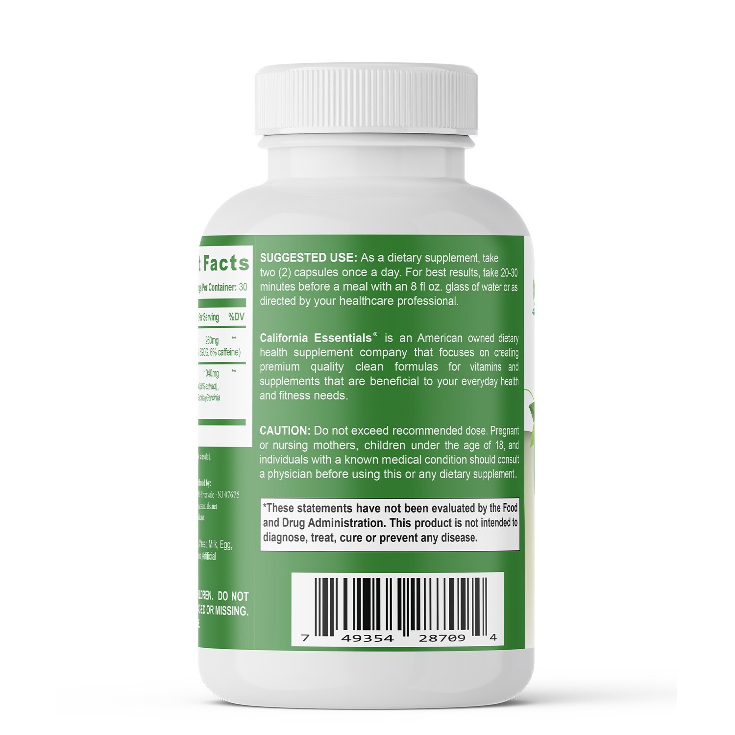 Green Tea Plus Capsules 60ct &ndash; Boost Metabolism, Burn Fat, Support Weight Loss