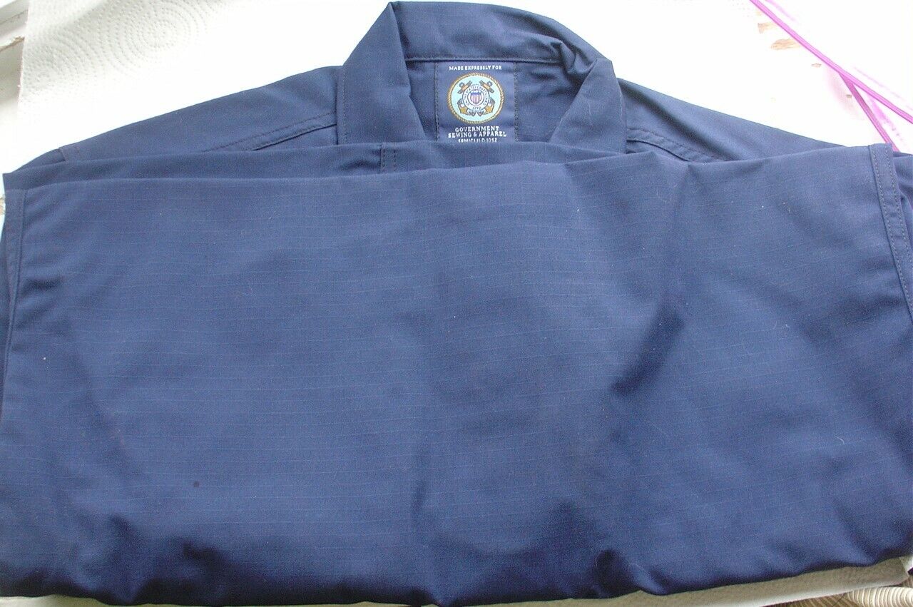 New Government Sewing & Apparel Blue US Coast Guard Shirt Men's ODU 38L 38 Long