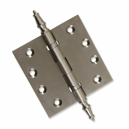 Cerniera per porta 4,5 x 4,5 ottone massiccio nichel satinato grado architetto con punte - Foto 5 di 11