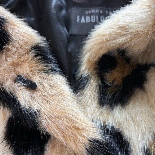DONNA SALYERS FABULOUS FURS Leopard Print Faux Fur Jacket Size S - Picture 11 of 16