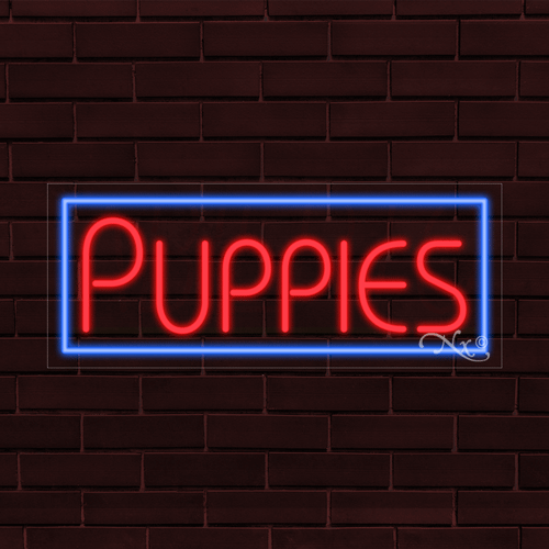 BRAND NEW "PUPPIES" w/BORDER 30x12x1 INCH LED FLEX WINDOW/WALL INDOOR SIGN 31468 - Picture 1 of 1