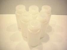 New Lot 6 Nalgene Packaging Bottles, 250ml 8oz, Wide Mouth, HDPE Leak Resistant