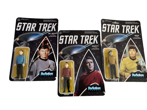Original Star Trek Funko ReAction Figures Complete Set 8 Crewmen USS Enterprise - Picture 3 of 15