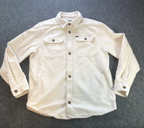 Buffalo David Bitton Corduroy Shacket Mens Large Ivory Shirt Jacket Wide Wale