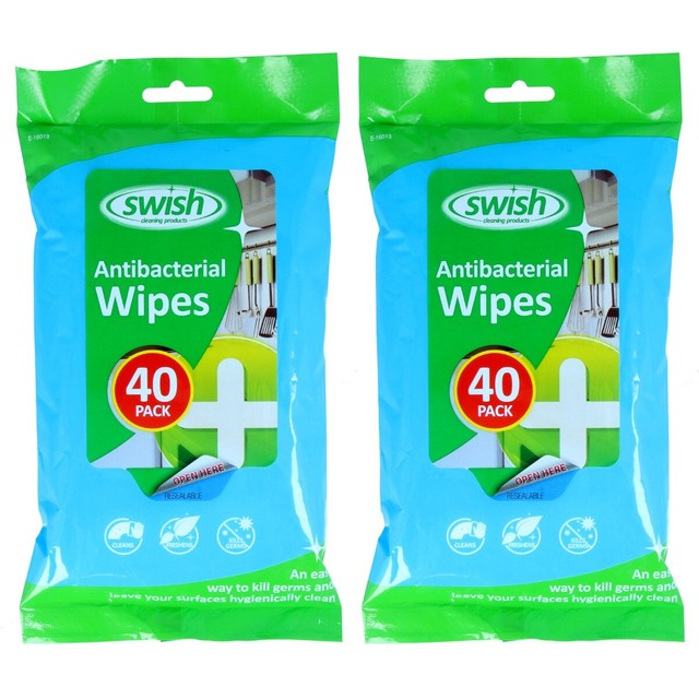 Swish Antibacterial Cleaning Wet Wipes Kill Germs Bathroom/surface