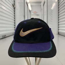 Vtg 90s Nike Big Swoosh Side Pocket Spell Out Cap Youth Baseball Snapback Hat