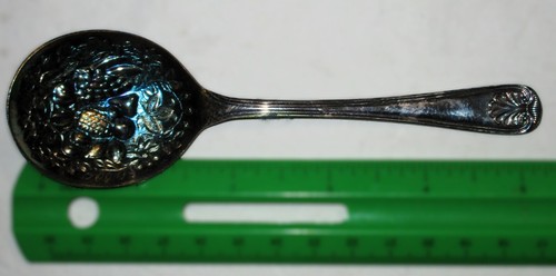 6 Sheffield EL Crown English Shell Spoons Fruit Design Gold Wash Bowl EPNS Boxed - Picture 21 of 22