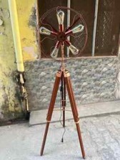 Room Lighting Fan Light with Adjustable Wooden Tripod Floor Corner Lamps