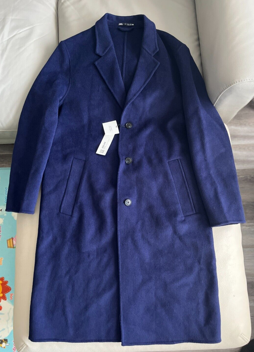Zara Men’s Double- Faced Wool Blended Long Coat - Size L - MRSP$270 image 4