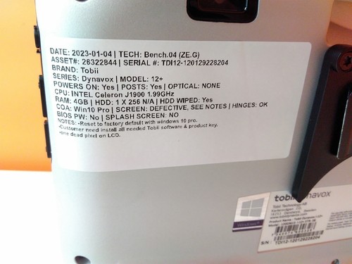 Tobii Dynavox i-12+ Eye Tracker Speech Generating AAC Device No Software No PSU - Picture 6 of 9
