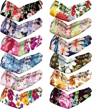 12 Pairs UV Protection Arm Sleeve Long Arm Cooling Cover Sleeves Arm Sleeve for