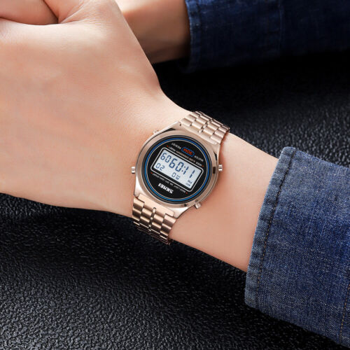 Orologio Digitale Uomo Affari Uomo Quadrante Rotondo Cinturino Acciaio Inox Orologio Skmei - Foto 8 di 19