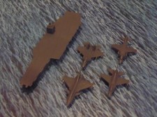 Naval Force Crimson Shadow Class Aircraft Carrier – Grey Plastic Set Toy – Used