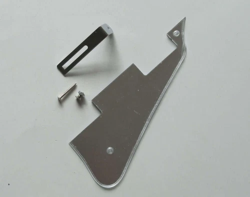 Silver Mirror LP Guitar Pickguard Scratch Plate w/ Chrome Bracket Fits Les Paul