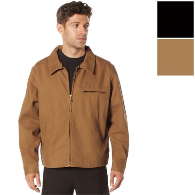 Men s Lightweight Canvas Work Jacket   Rugged Water-Resistant Outdoor Jacket