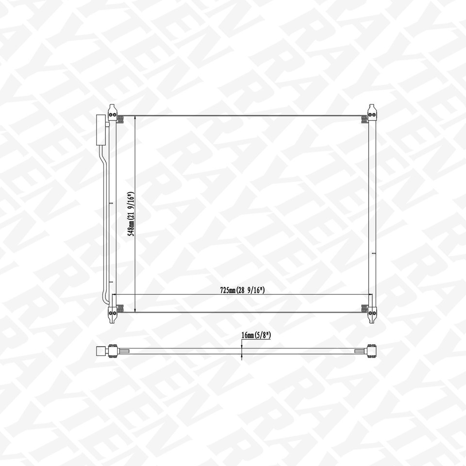 A/C Condenser For Ford F-250 F-350 F-450 F-550 Excursion – CM540039 (OE: 3C3Z19712AA)