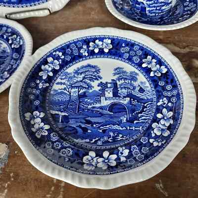 SPODE Tower Blue 5pc place setting plate bread salad cup saucer