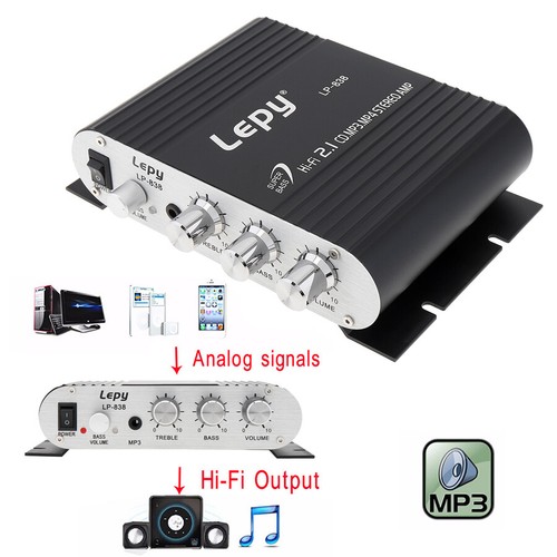 LEPY Hi-Fi Stereo Car Amplifier 12V Amplifier Booster Radio MP3 For Motorcycle - Picture 5 of 12