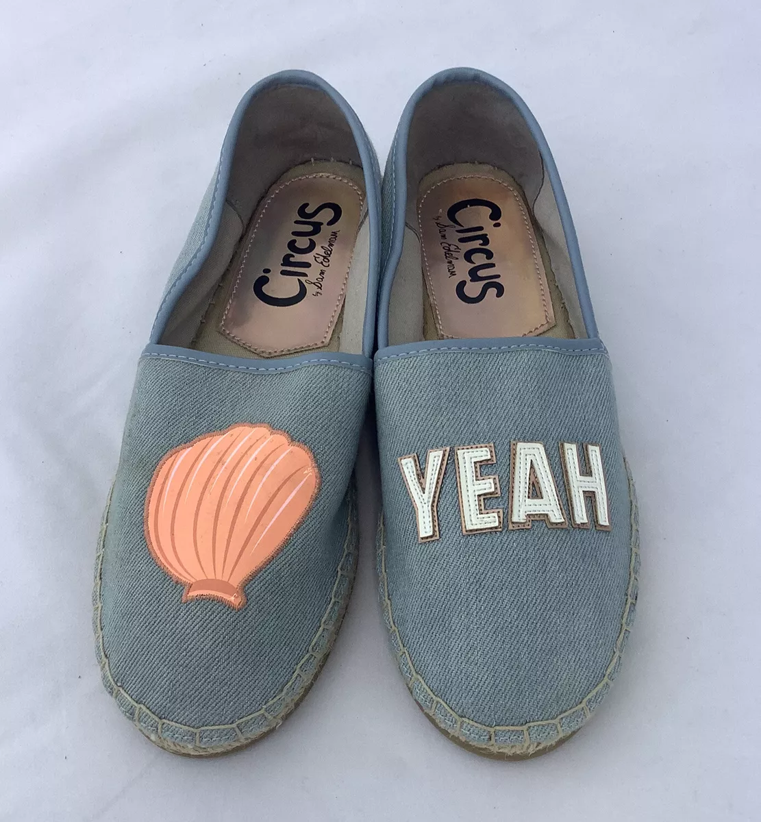 Circus By Sam Edelman Leni Shell Yeah Denim Espadrilles Size 4 US 6 New