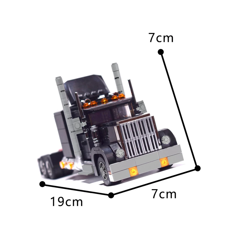 MOC: Semi Truck with Detailed Engine and Openable Hood 648 Pieces Gift DIY - Image 2 of 2