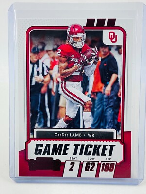 2021 Panini Contenders Draft Picks CeeDee Lamb Game Ticket Red Foil #44