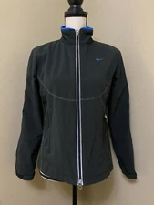 Nike Sphere Pro Womens S 4-6 Vented Athletic Running Jacket Full Zip Black/Blue