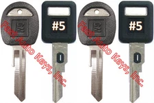 NEW GM Single Sided VATS Ignition Keys #5 (PAIR) + Doors/Trunk OEM Keys (PAIR)