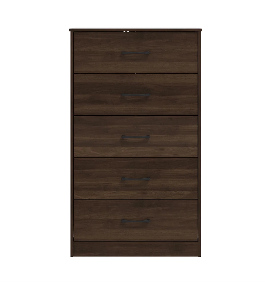 Comoda Para Habitacion Con 5 Cajones De Madera Walnut Muebles El Dormitorio Ropa - Image 3 of 4