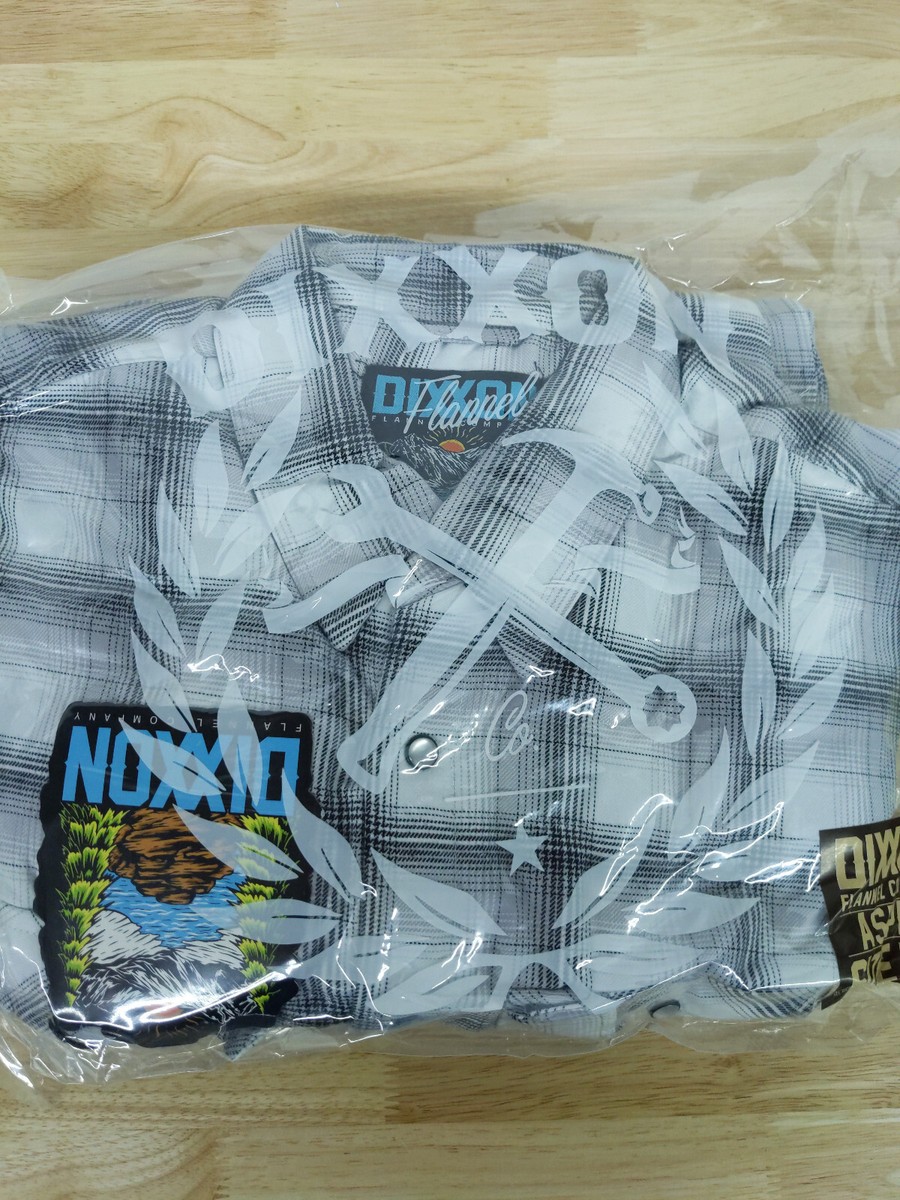 NWT Dixxon Aspen White & Gray Plaid Pearl Snap Sherpa Lined