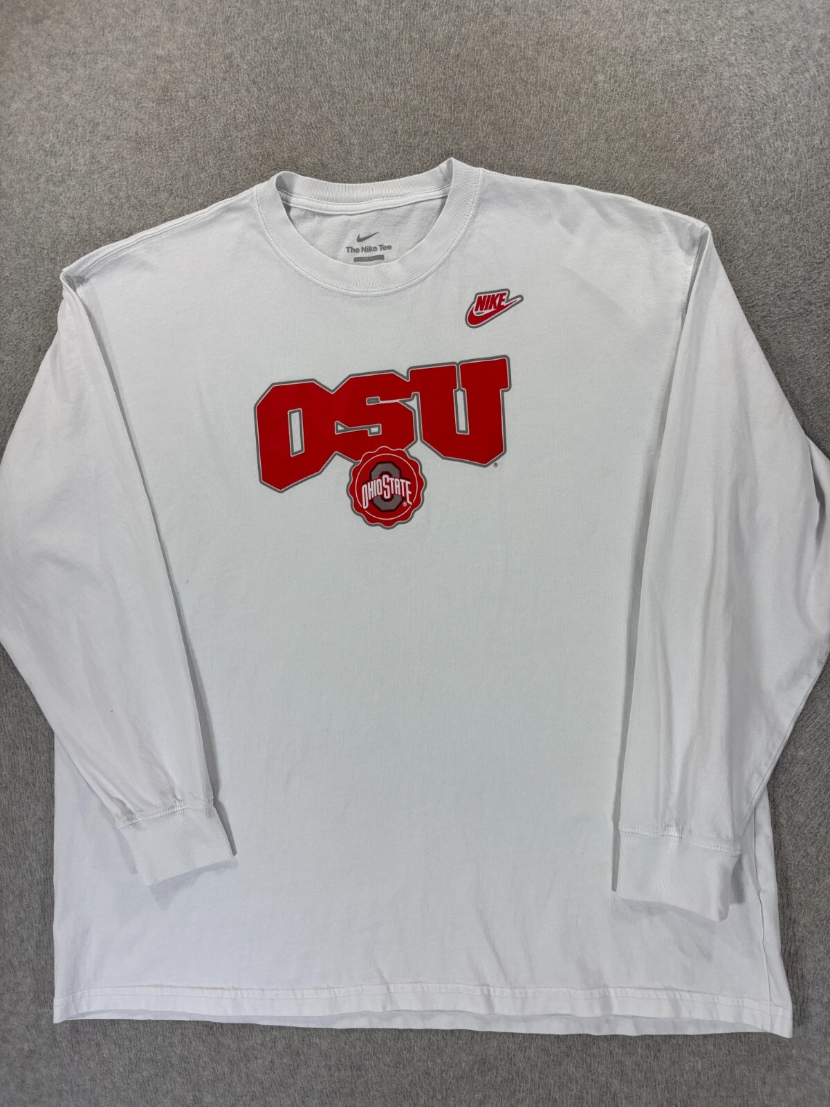 Ohio State Buckeyes Nike Screened Long Sleeve Crew Tee Shirt (Men's 2XL) White