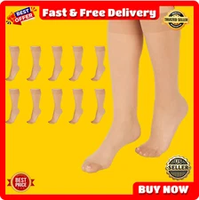 L'eggs Everyday Women's Nylon Knee Highs 10-Pack | Reinforced Toe, Nude, Comfort