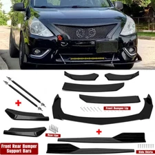 For Nissan Versa Front Rear Bumper Lip Spoiler Splitter Body Kit Side Skirt /