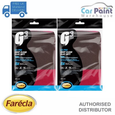 2 x Farecla G3 PRO Body Prep Clay Mitt 7179 Car Detailing & Polishing Applicator