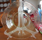 Festiva Soup Salad Cereal Bowls (pair) 7"  Round Pyrex Glass #03 Green Swirls ! — photo 1
