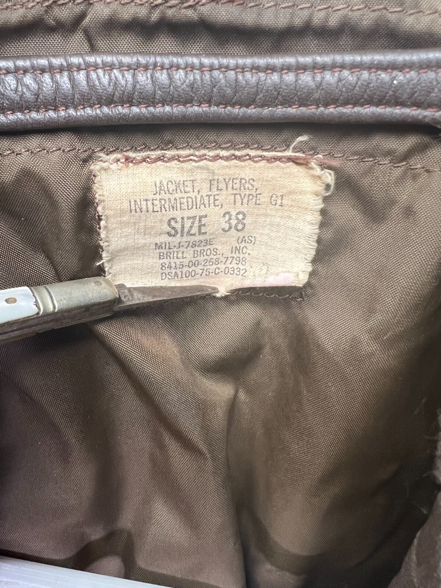 USN Leather Jacket Brill Bros G1 Mil J 7823e Vietnam USS Bon USN Leather Jacket Brill Bros G1 Mil J 7823e Vietnam USS Bon