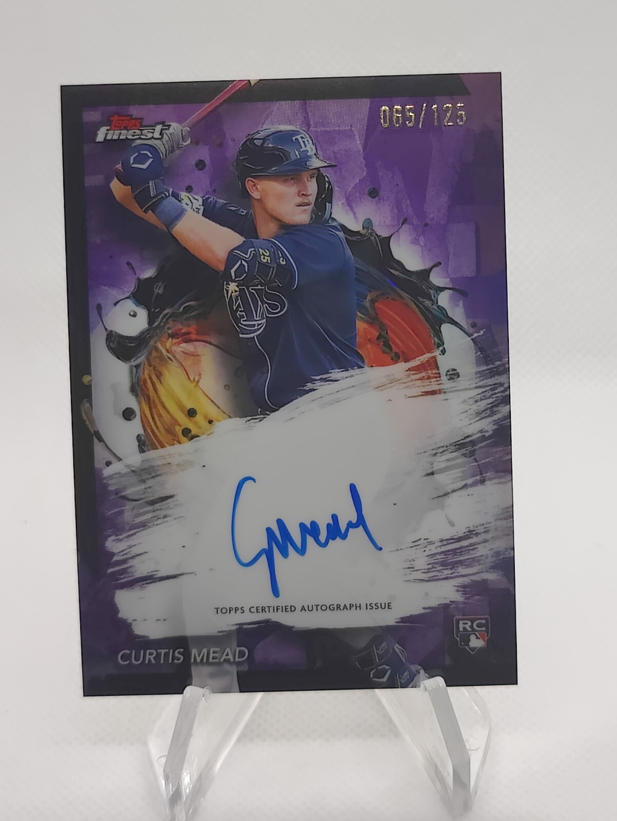 2024 Topps Finest Purple Refractor /125 Curtis Mead - On Card Auto (RC) Rookie