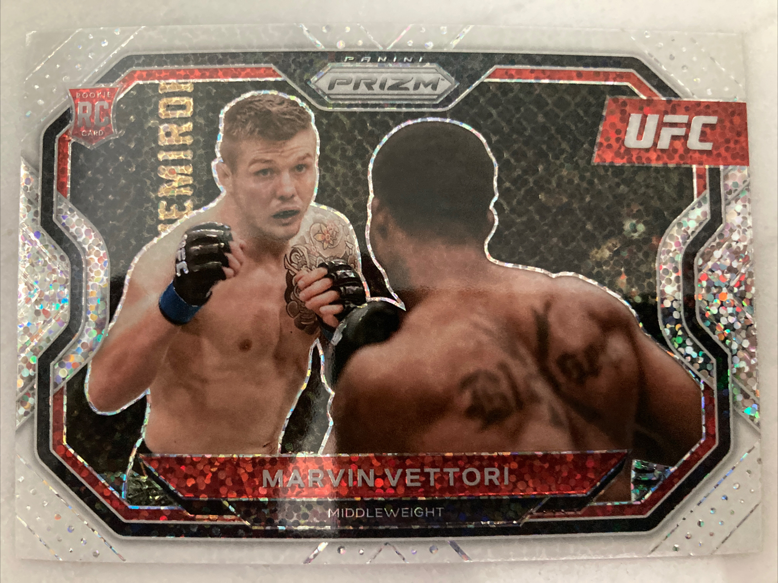 2021 Prizm UFC Marvin Vettori WHITE SPARKLE /20 SP Rookie Card Debut Edition RC
