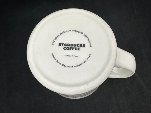 Starbucks Embossed Red Dove of Peace Bird White Coffee Mug Cup 12fl. oz 2008 EUC - Picture 8 of 9