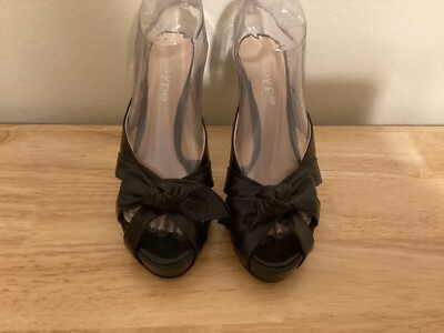 Hype Handcrafted Black Leather High Heels Ladies Size 7.5M