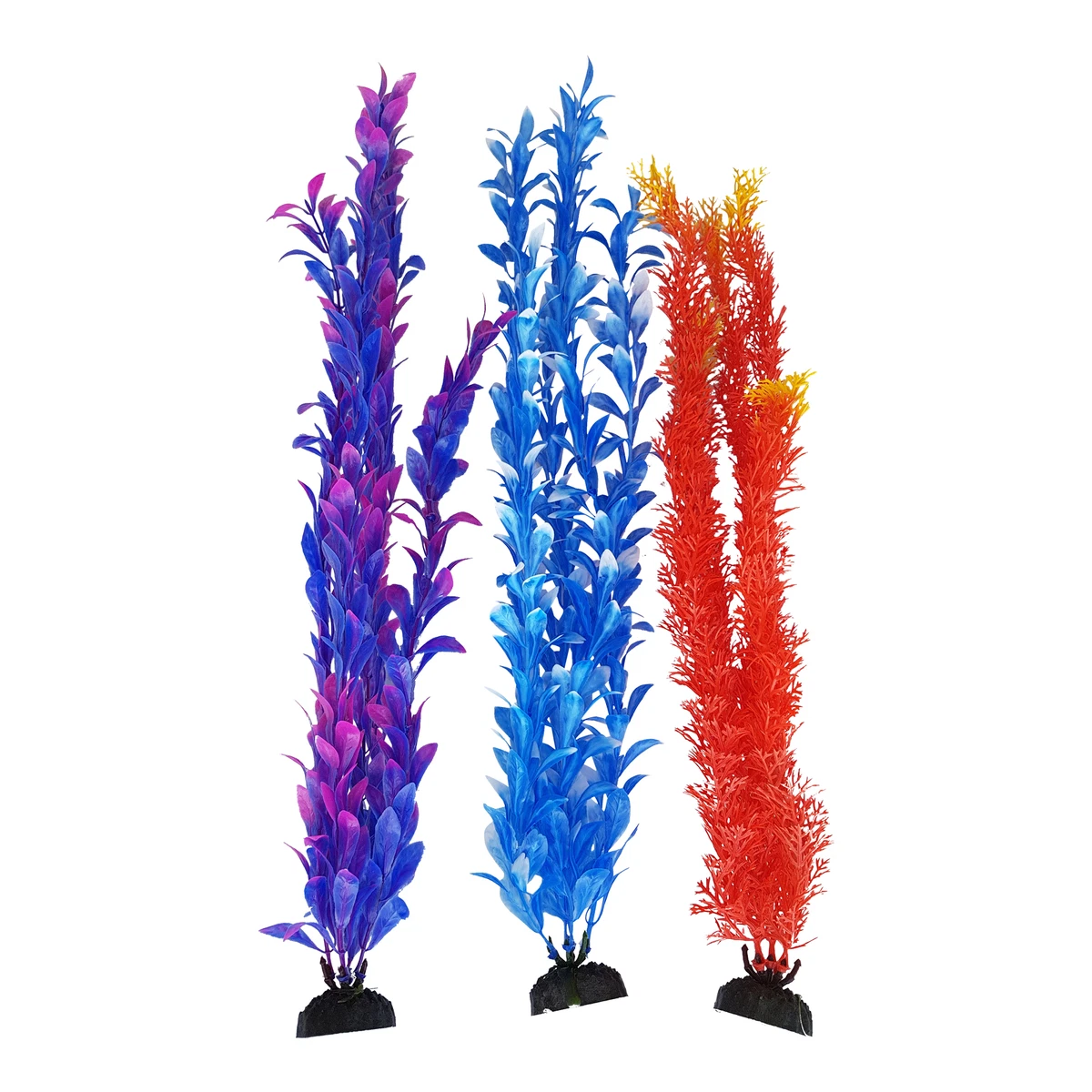 Vibrant Colored Seaweed Aquarium Plants 15-16 Inch, 3 pack Fish Tank  Decoration