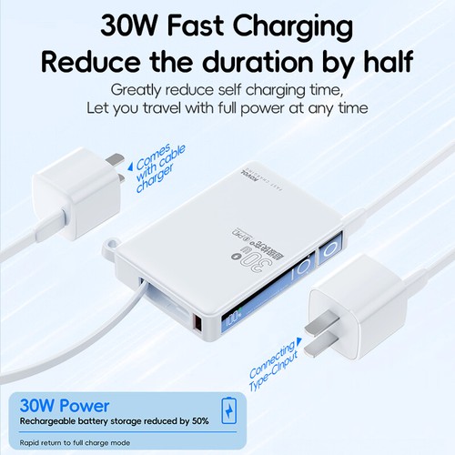10000mAh Power Bank 30W USB-C Cargadores 3 Puertos Batería Para iPhone Xiaomi - Imagen 6 de 11