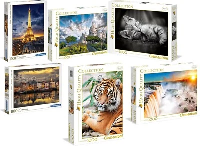 CLEMENTONI Puzzle 1000 Teile, Paris Montmartre Wasserfall Tiger Traumwelt Kätzchen