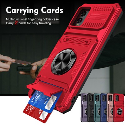 Für T-MOBILE T PHONE 2/2 Pro Stoßfeste Armor Card Halter Ring Stand Case Cover