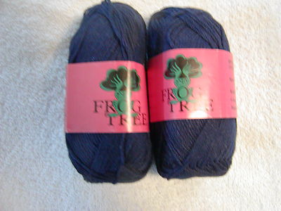 2 SKEINS - FROG TREE Pima/Silk -   Color # 842 - NAVY.  310 yards