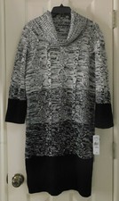 STUDIO 1 Women’s Cable Knit Sweater Dress Cowl Neck Size PXL NWTS