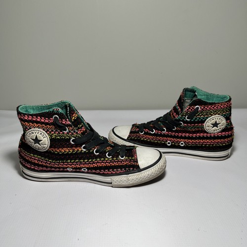 Converse All Star Jugend Größe 3 gewebt mehrfarbig Schnürschuhe mittleres Oberteil - Bild 4 von 9