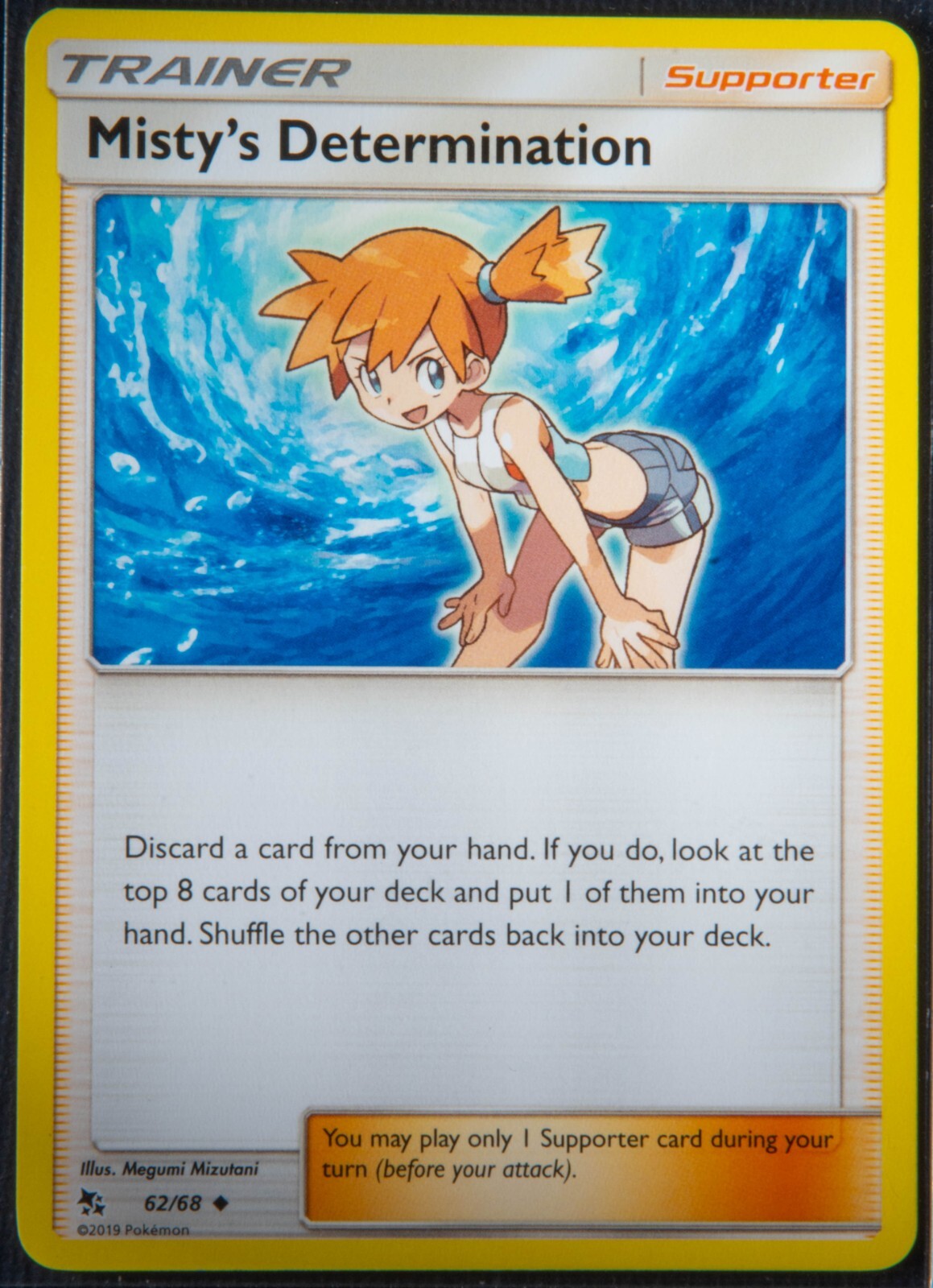 Misty's Determination Hidden Fates 2019 62/68 Regular Print Pokemon TCG Card