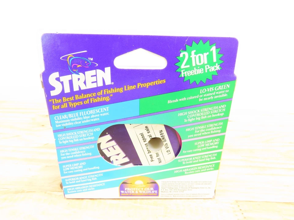Stren 原装服务线轴钓鱼线 4 磅 & 8 磅透明/蓝色和 Lo Vis 绿色 — 第 2/4 张图片